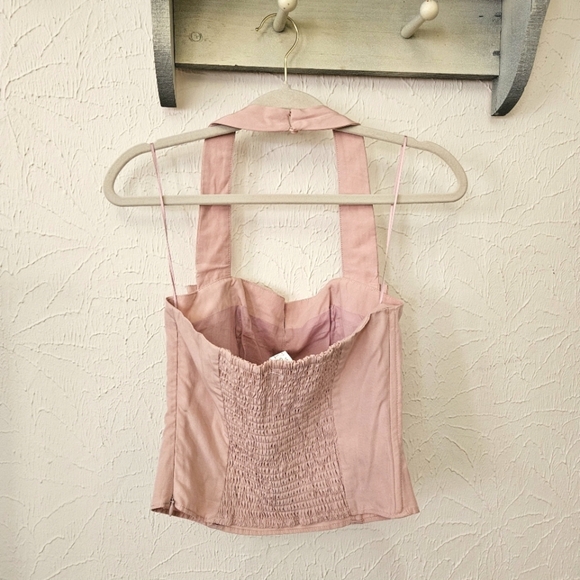 ASTR The Label Sunna Halter Neck Top Women’s Size Small, Linen Blend - Picture 2 of 8